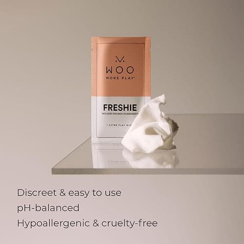Woo More Play Freshies: All-Natural Feminine Intimacy Towelette Wipes with Coconut Oil and Aloe Vera, Promotes Feminine Health & Helps Alleviate Irritation - Vegan and Cruelty Free, 10ct thumbnail 4