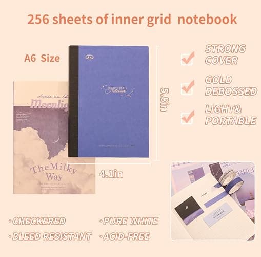 348 Pcs Scrapbooking Supplies Kit, Vintage Aesthetic Scrapbook Kit for Bullet Junk Journal, Stationery, A6 Grid Notebook, DIY Journaling Supplies, Birthday Craft Gift for Teen Girl Kid Women thumbnail 5