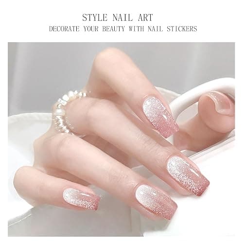 JMEOWIO Gel Nail Stickers Pink Cream Semi Cured Gel Nail Strips Wraps UV/LED Nails Art Design Decoration Accessories thumbnail 6