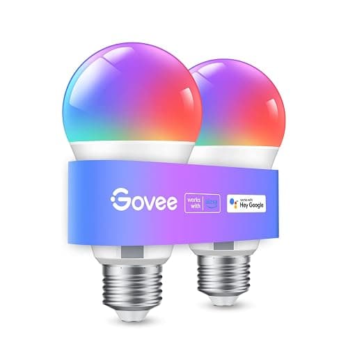 Govee Smart Light Bulbs, WiFi & Bluetooth Color Changing Light Bulbs, Music Sync, 16 Million DIY Colors RGBWW Color Lights Bulb, Work with Alexa, Google Assistant & Govee Home App, 2 Pack - Image 1