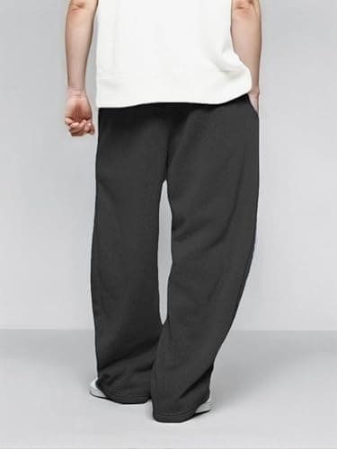LuminBlaze Men’s Baggy Sweatpants with Elastic Drawstring Waist, Breathable Wide-Leg Casual Loose Cotton Joggers Deep Pockets thumbnail 4