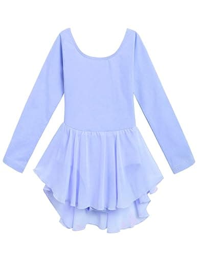 Zaclotre Ballet Leotards for Girls Toddler Classic Long Sleeve Criss-Cross Back Dance Dress Ballerina Outfits thumbnail 7