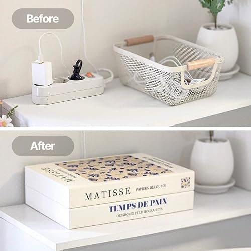 Book Shape Decorative Cable Management Box - Expandable Cable Organizer Box with Magnetic Closure for Home & Office (William Morris, Large) thumbnail 5