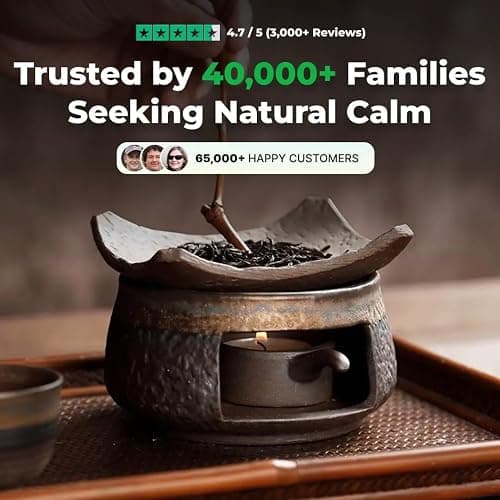 Ceramic Aromatherapy Stove Essential Oil Burner, Handmade Ceramic Candle Wax Melts Warmer with Tealight Holder, Zen Palo Santo Diffuser for Home Fragrance, Meditation, Relaxation & Bedroom Decor(1pc) thumbnail 3