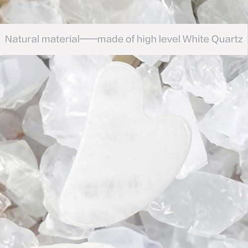 Contrybox Gua Sha Facial Tools, White Quartz Guasha Tool for Face & Eye Gua Sha Stone for Puffiness Reducing & Jawline Sculpting Face Stone Gua Sha Tools for Skin Care Woman GuaSha Stone Tool, White thumbnail 6