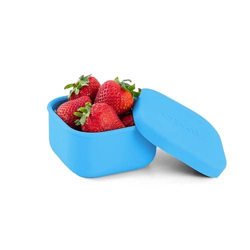 OmieBox Silicone Leakproof Snack Containers To Go, Food Storage Containers with Lid, School Lunch Bento Container - BPA Free, Airtight, Dishwasher and Freezer Safe, Oven Safe - 9.4 ounces (Blue) - Image 1