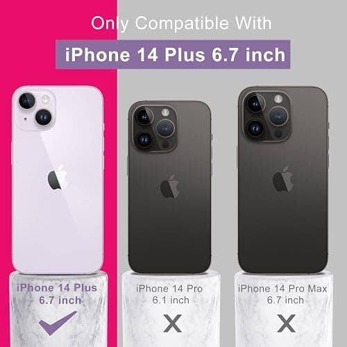 DEENAKIN Compatible with iPhone 14 Plus Case with Screen Protector,Enhanced Camera Cover,16ft Drop Tested Soft Silicone Gel Rubber,Slim Fit Protective Phone Case 6.7" Hot Pink thumbnail 7