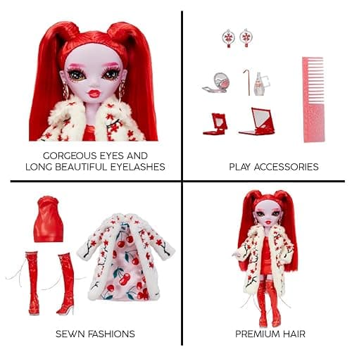Rainbow High Shadow High Rosie - Red Fashion Doll. Fashionable Outfit, Extra Long Hair & 10+ Colorful Play Accessories. Great Gift for Kids 4-12 Years Old & Collectors thumbnail 6