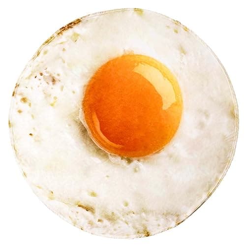 Vessia Giant Fried Egg Blanket, Realistic Funny Food Blanket for Adults and Kids, 300GSM Giant Soft Egg Throw for Couch, Sofa, Bed, Fun Round Home Decor for All Seasons, 60 inches - 60 inch - Fried Egg