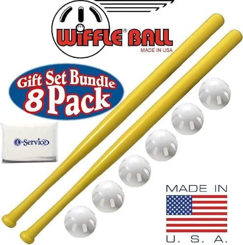 WIFFLE Ball 6 Baseballs Official Size 6 Pack Ball 32" Bats 2 Pack Set thumbnail 2