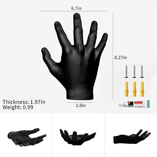 LOCZAR Basketball Holder, Hand Sculpture Ball Holder Wall Mount Art Decor Stand Basketball Storage Rack Organizer Display Case Man Cave for Football Soccer Gifts for Him Men Boys Gamers thumbnail 6