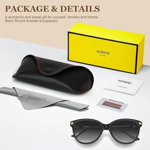 AVAWAY Cat Eye Polarized Sunglasses for Women - Stylish Acetate Frame UV400 Protection for Driving Travel Summer Outings thumbnail 7