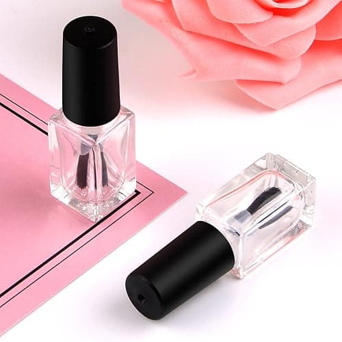 GTHER 20PCS 5ML Small Empty Nail Polish Glass Bottles with Brush Cap & Funnel & Mixing Balls for Nail Art Sample (Matte Black) thumbnail 7