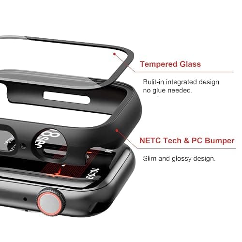 10 Pack Hard Case for Apple Watch Series 8 Series 7 45mm with Built-in Tempered Glass Screen Protector,JZK Thin HD Hard PC Bumper Full Coverage Bubble-Free Cover for iWatch 8/7 45mm Accessories thumbnail 2