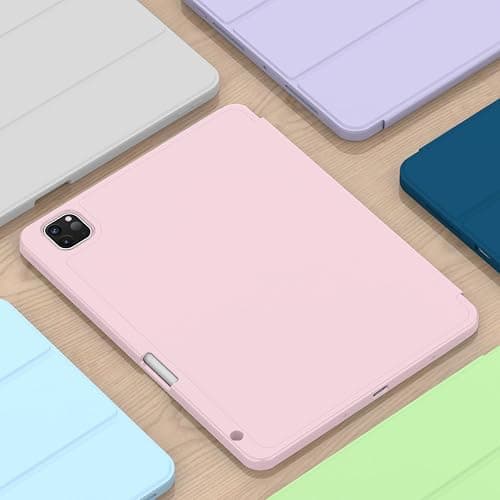 ZryXal iPad Pro 11 Inch Case (M5) 2025/ (M4) 2024 (Model: A2836/A2837/A3006), Trifold Stand Smart Cover with Pencil Holder and Soft TPU Back, Auto Wake/Sleep (Pink) thumbnail 8