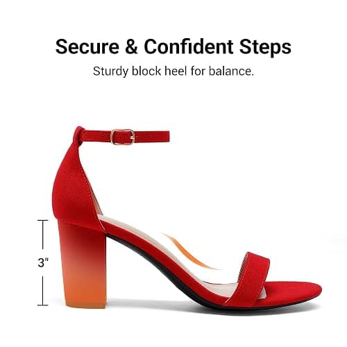 DREAM PAIRS Women's Chunk Low Heel Pump Sandals thumbnail 4