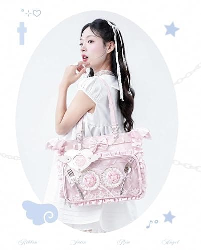 Cute Ita Bag Tote Purse, Kawaii Coquette Y2K Tote Purse Itabag Grunge Shoulder Bag Aesthetic Cutecore Itabag thumbnail 7
