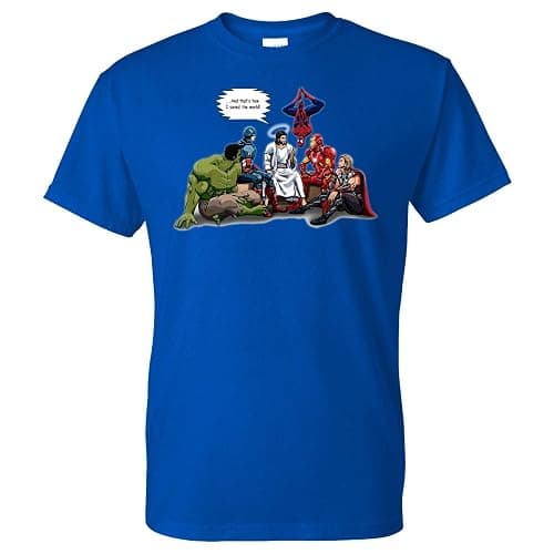Five Up Tees Jesus Superheroes and That's How I Saved The World Men's T-Shirt A thumbnail 6