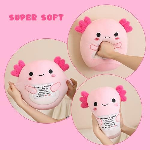 TOYSYM Axolotl Plush Toy, Inspirational Support Cute Axolotl Stuffed Animal, Toys Axolotls Stuff Plush Pillow Soft Plushie Doll Gifts Home Decoration for Girls Boys Kids Toddler thumbnail 5
