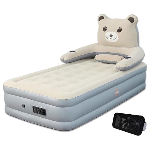 Air Mattress with Headboard, 16" Inflatable Bed with Built-in Electric Pump, 2-Min Quick Inflation/Deflation, Leak-Free Odorless Design, Supports 650 lbs, Twin Airbed for Camping, Home, Guests, Travel - Image 1
