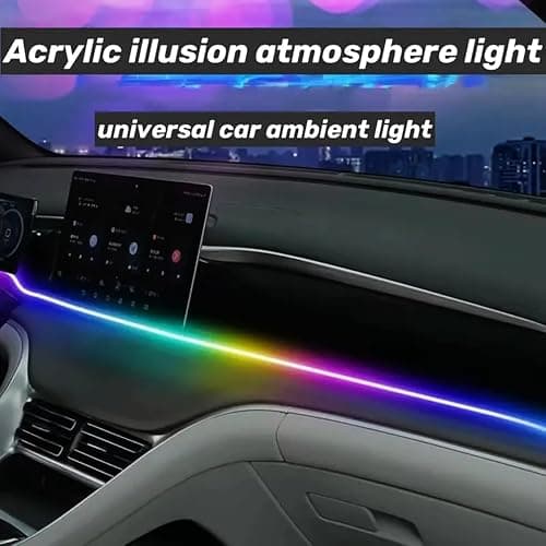 Goodream Interior Car Ambient Lighting Kit, 43.3 Inches RGB USB LED Ultrathin Acrylic Strip Lights Neon Accessories for Cars Truck SUV Center Console Dashboard with APP&Remote Control thumbnail 9