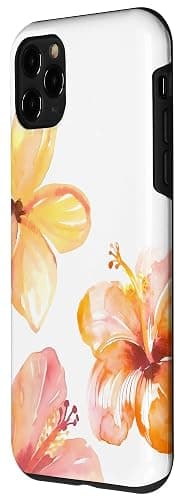 Tropical Hibiscus Summer Vibes Plumeria Flowers Watercolor Case for iPhone 11 Pro thumbnail 2