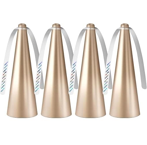 Glovv Fly Fans for Tables, Bug Food Fan Outdoor Indoor Keep Flies Away, 4 Pack Portable Batteries Powered Picnic Table Top Spinner with Metal Hanger, Fly Repellent for Restaurant, Camping (Golden) - Image 1