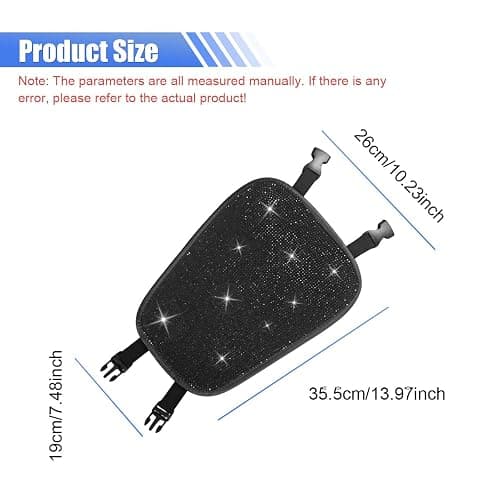 Craedli 2PCS Bling Car Headrest Covers, Sparkling Rhinestone Breathable Car Seat Head Rest Protector, Universal Vehicle Interior Decoration Accessories for Most Cars (Black) thumbnail 2