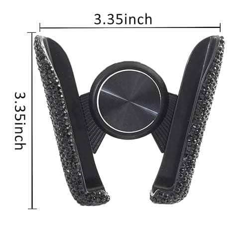 SUNCARACCL Bling Car Phone Holder Mini Dash Air Vent Automatic Mount Universal 360°Adjustable Crystal Auto Stand Accessories for Women and Girls (Black) thumbnail 2