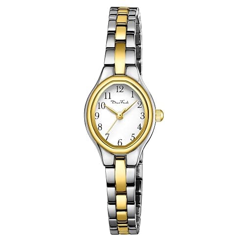 Diaofendi Small Gold Bracelet Watches Vintage Ladies Quartz Wrist Watches Stainless Steel Band,Waterproof. - Image 1