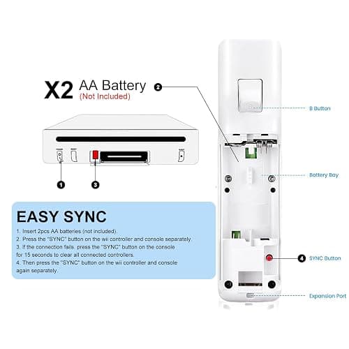 FIOTOK Wii Remote with Nunchuck,Wii Controller with Nunchuck Compatible with Nintendo Wii/Wii U with Silicone Case and Wrist Strap, White thumbnail 4