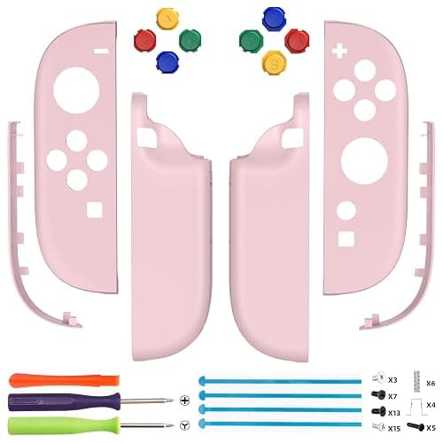 eXtremeRate Replacement Shell Buttons for Joycon 2, Housing Faceplate Case + Decorative Strips + ABXY Direction Keys + Tools for Nintendo Switch 2 Controller - Essence Version - Cherry Blossoms Pink thumbnail 8