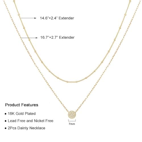 LOKLIFFAI Gold Dainty Choker Necklace Cz Pearl Pendant Necklace 18k Gold Plated Beads Chain Layered Necklace for Women Jewelry Gifts thumbnail 5