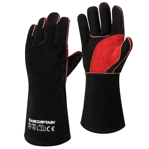 ARCCAPTAIN Leather Forge Welding Gloves, Heat/Fire Resistant 16 inches Gloves for Stick,Mig,Tig,Forge,BBQ,Grill,Fireplace,Wood Stove,Furnace,Oven,Pot - Image 1