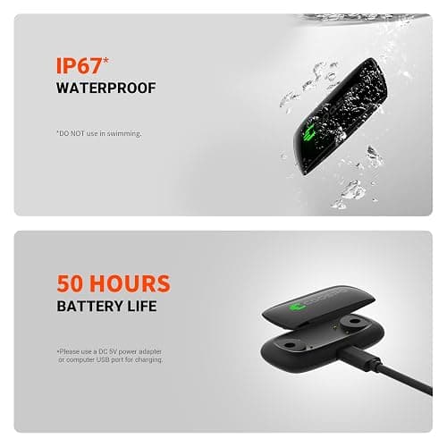 COOSPO Heart Rate Monitor Chest Strap H9Z, HRM Bluetooth 5.0 ANT+,Heart Rate Monitor Chest Sensor with Rechargeable Battery thumbnail 6