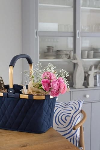 reisenthel carrybag frame rhombus midnight gold – Stabiler Einkaufskorb mit viel Stauraum und praktischer Innentasche – Elegantes und wasserabweisendes Design thumbnail 8
