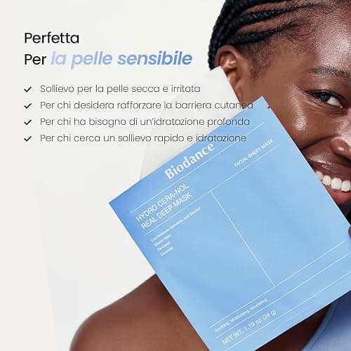 BIODANCE Hydro Cera-nol Real Deep Mask, Maschera Viso Notturna in Hydrogel, Idratante e Lenitiva, Riduce Arrossamenti e Calma Rapidamente la Pelle, K-Beauty, 34g x 4 Pezzi thumbnail 6