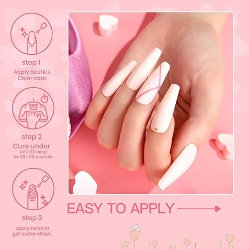 Beetles Pink Gel Nail Polish Nude Pink Rose Red Milky White Gel Polish Set Sweetheart Candies Collection Soak Off UV LED Gifts for Mom thumbnail 6