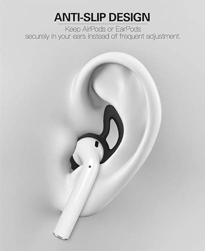 OneCut 5 Pairs Silicone Ear Tips Compatible for AirPods 1&2 - Soft Anti-Slip Sport Earbud Tips, Anti-Drop Ear Hook Gel Headphones Earphones Protective Accessories (Clear) thumbnail 6