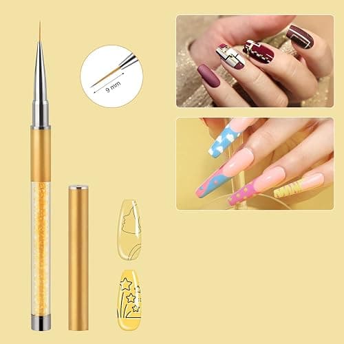 Artdone Nail Art Brushes Set,6PCS Nail Art Liner Brushes For Gel Nail polish Design pen,Nail Drawing Pens For Nail Art Tools Design Pen Small Detail Brushes thumbnail 5