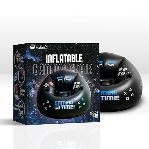 Inflatable Gaming Chair for Kids & Teens with Cup Holders and Side Pocket - This Air Gaming Bean Bag Chairs for Kids is The Perfect Furniture for Gamer Room Decor - Perfect Gaming Stuff for Boys 4-12 - Blue GT thumbnail 7