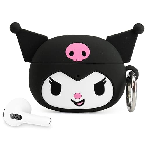 iFace Hello Kitty & Friends Cute Case [ Compatible with AirPods 3rd Gen. only, Not for Pro3] - Silicone Protective Cover [Carabiner Clip Included] [Wireless Charging Compatible Cover] - Kuromi - Image 1