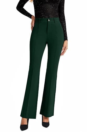 FUNYYZO Dress Work Pants Women's Stretchy Bootcut Leg Button Slacks Trousers with Pockets Casual Outfits thumbnail 4