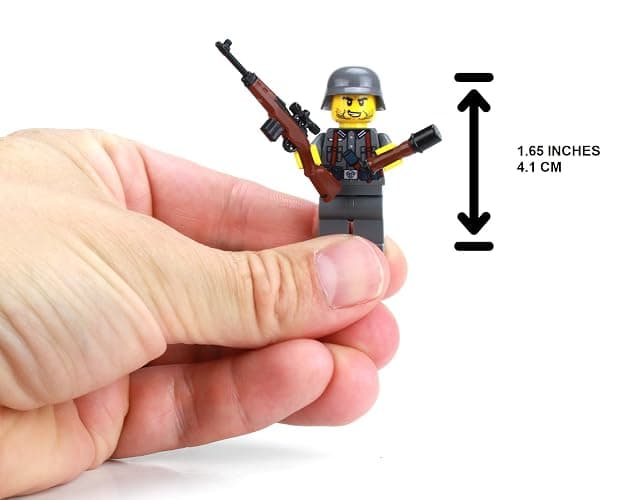 Battle Brick 1.6 Inches Tall G43 WW2 German Soldier Custom Minifigure | Genuine Military Minifig | Printed in USA | Great Gift for Teen to Adult AFOL thumbnail 2