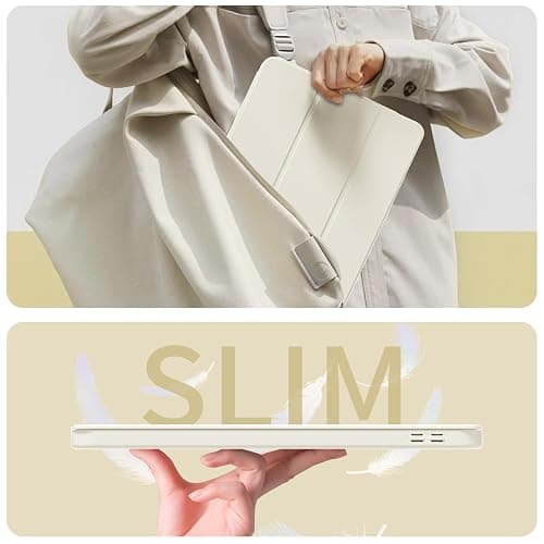 kenke Case for iPad (A16) 11 Inch 2025, iPad 10th Generation 10.9 Inch 2022, Slim Trifold Stand Case with Pencil Holder, Soft TPU Smart Back Cover, Auto Sleep/Wake, Cream White thumbnail 8