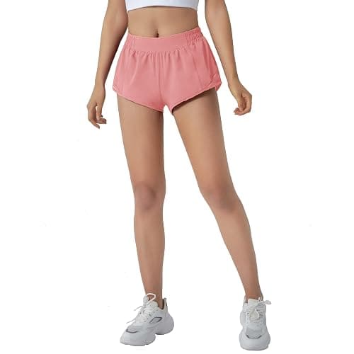 Aurefin Running Shorts for Women,Quick Dry Athletic Sports Shorts Lightweight Active Workout Gym Shorts with Zip Pocket thumbnail 4