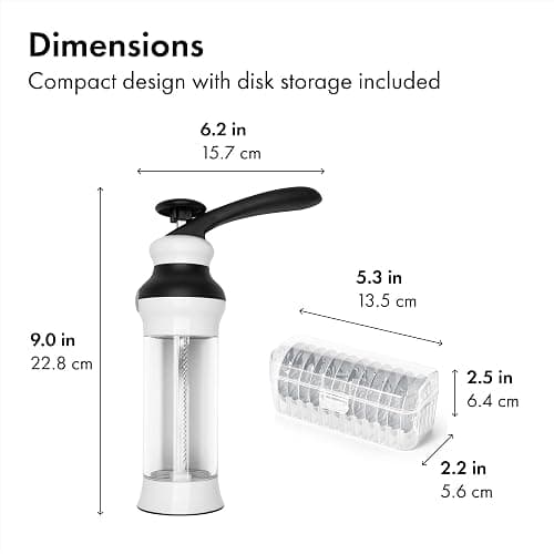 OXO Good Grips 14-Piece Cookie Press Set, Cookie Press with 12 Stainless Steel Disks and Storage Case, Holiday Baking and Everyday Treats, Essential Baking Supplies thumbnail 3