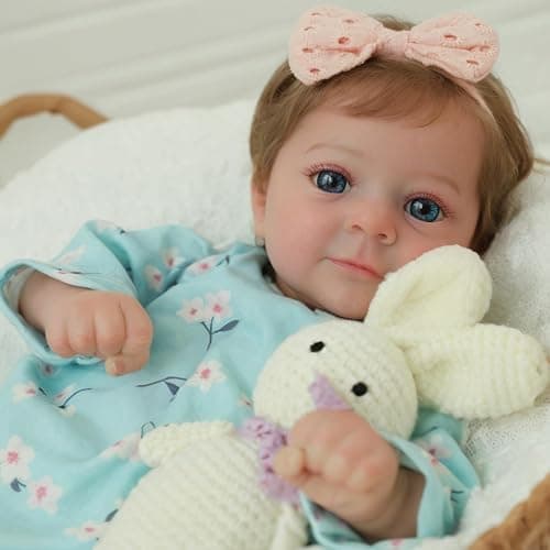 SCOM Lifelike Reborn Baby Dolls Girl - Felicia, 17-Inch Realistic-Newborn Baby Dolls with Weighted Soft Cloth Body, Real Life Cute Reborn Dolls with Gift Box for Kids Age 3+ thumbnail 4