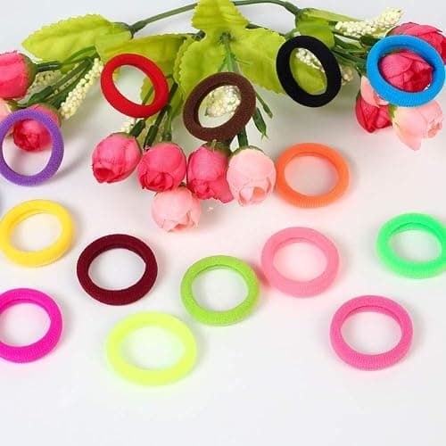 QRTVI 120 Pcs Baby Hair Ties, Cotton Toddler Hair Ties for Girls and Kids, Multicolor Small Seamless Hair Bands Elastic Ponytail Holders(15 Colors) thumbnail 7