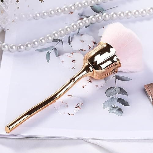 KuAoyoja Nail Art Dust Powder Remover, Pink Rose Soft Brush Acrylic Nail Arts Manicure Dust Cleaner Brush for Nail Trimming Cleaning Makeup Brush Tools (Pink) thumbnail 3